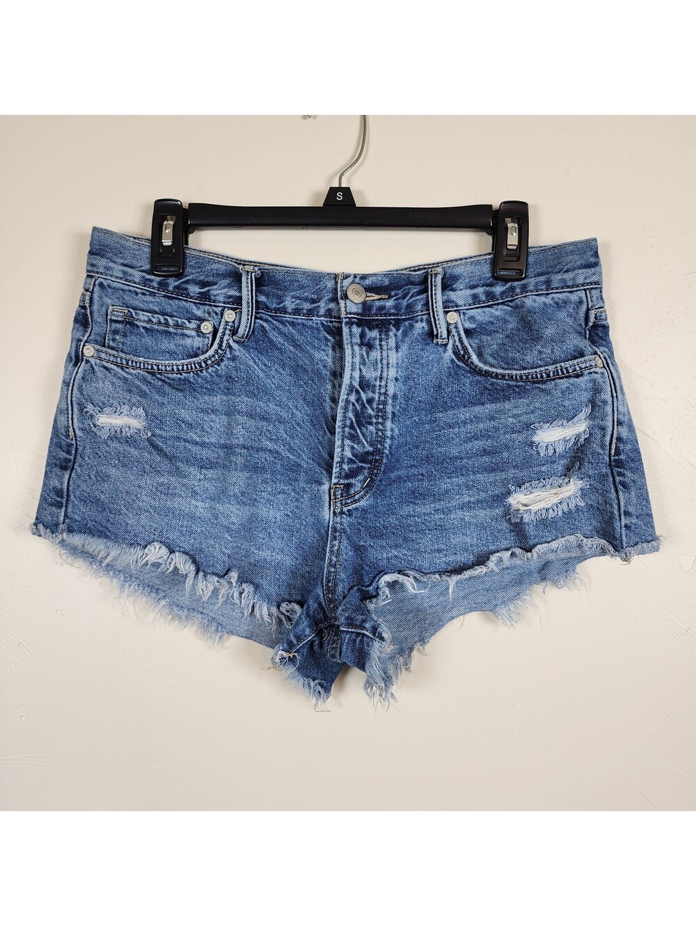 Free People We The Free Loving Good Vibrations Cutoff Shorts 28 Distressed Raw